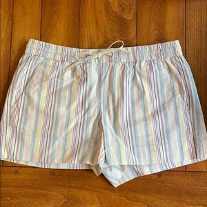 Multi color striped Loft shorts, size small